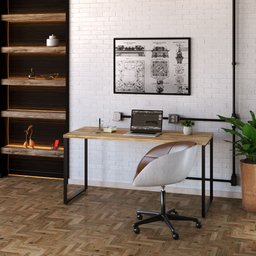 Mesa para Computador Diretor Estilo Industrial 1,50m Kuadra Carvalho - 2