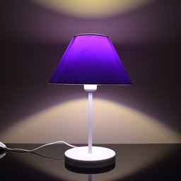 Abajur Infantil Luminária de Mesa Fino Decoração Quarto – Skinny Base Branca Cúpula Lilás - 5