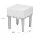 Ver imagem 2 de Puff Banqueta Pérola Linho Cinza Pés em Madeira