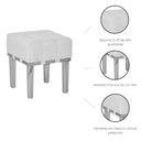 Ver imagem 4 de Puff Banqueta Pérola Linho Cinza Pés em Madeira