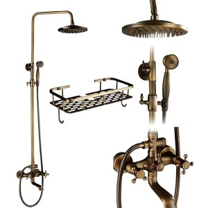 Chuveiro Retrô Bronze Antigo Misturador Água Quente/fria