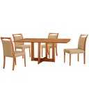 Ver imagem 3 de Mesa Patros Tampo 120cm Laminado Barril com 4 Cadeiras Munique Moderna Mobília