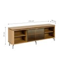 Ver imagem 3 de Rack Lincoln Float 1,70m MDF com LED e Vidro Reflecta Carvalho