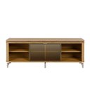 Ver imagem 2 de Rack Lincoln Float 1,70m MDF com LED e Vidro Reflecta Carvalho