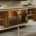 Ver imagem 5 de Rack Lincoln Float 1,70m MDF com LED e Vidro Reflecta Carvalho