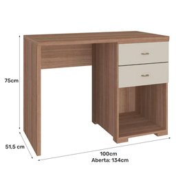 Mesa Multimidia para Computador Setiba Rimo Carvalho/off White - 3