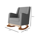 Ver imagem 3 de Cadeira Poltrona de Amamentação e Balanço C/ Puff Linho Grafite - Lahome Decor Aquila