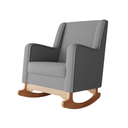 Ver imagem 2 de Cadeira Poltrona de Amamentação e Balanço C/ Puff Linho Grafite - Lahome Decor Aquila