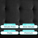 Ver imagem 2 de Cabeceira Estofada Queen Alice Nature Veludo Preto 158x136