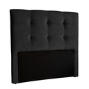 Ver imagem 1 de Cabeceira Estofada Queen Alice Nature Veludo Preto 158x136