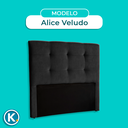 Ver imagem 5 de Cabeceira Estofada Queen Alice Nature Veludo Preto 158x136