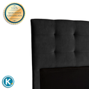 Ver imagem 3 de Cabeceira Estofada Queen Alice Nature Veludo Preto 158x136