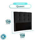 Ver imagem 4 de Cabeceira Estofada Queen Alice Nature Veludo Preto 158x136