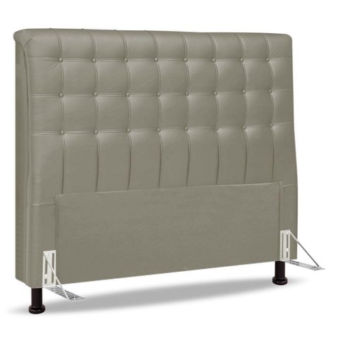 Cabeceira Cama Box Casal Queen Size Ciara 160cm Botonê com Frame Linho Bege - Abmaza