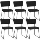 Ver imagem 1 de Kit 06 Cadeiras Decorativas Para Sala De Jantar Allana L02 Suede Preto - Lyam Decor