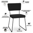 Ver imagem 4 de Kit 06 Cadeiras Decorativas Para Sala De Jantar Allana L02 Suede Preto - Lyam Decor