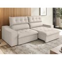Ver imagem 4 de Sofa Retrátil e Reclinável com Pillow Top 4 Lugares 2,50m Bellory Bege Marfim