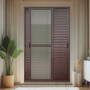 Ver imagem 2 de Porta Correr Venez.3F.Móv.210x200 Elite c/Fechad.Tet.V.Lis.Marrom Corten Brimak