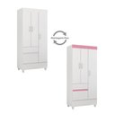 Ver imagem 3 de Guarda Roupa Solteiro Wind 3 Portas e 2 Gavetas Flex Branco - Demóbile Branco