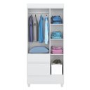 Ver imagem 4 de Guarda Roupa Solteiro Wind 3 Portas e 2 Gavetas Flex Branco - Demóbile Branco