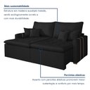 Ver imagem 7 de Sofa Retratil Boston 180cm Kc Rei de Casa Veludo Preto