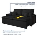 Ver imagem 6 de Sofa Retratil Boston 180cm Kc Rei de Casa Veludo Preto