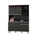 Ver imagem 1 de Armário Cozinha Completo Robin 6 Portas - Cinza