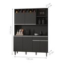 Ver imagem 3 de Armário Cozinha Completo Robin 6 Portas - Cinza
