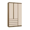 Ver imagem 1 de Guarda Roupa Modulado 3 Portas e 4 Gavetas 132cm Veneza Luciane Móveis