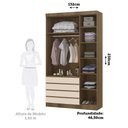 Ver imagem 3 de Guarda Roupa Modulado 3 Portas e 4 Gavetas 132cm Veneza Luciane Móveis
