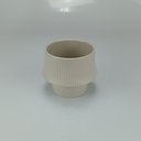 Ver imagem 3 de Cachepô de Cerâmica Cinza 10x13x13cm Vaso Plantas Jardim Sala Suculenta Flores