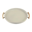 Ver imagem 1 de Bandeja Sense 41,5x37x3 Cm Bege com Alças Bambu Premium Elegância e Sustentabilidade