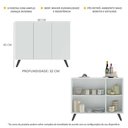 Ver imagem 4 de Aparador Buffet 3 Portas Retrô Veneza Multimóveis V1009 Branco/Preto