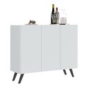 Ver imagem 1 de Aparador Buffet 3 Portas Retrô Veneza Multimóveis V1009 Branco/Preto