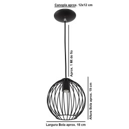 Lustre Pendente Esfera Bola Cobre 18x19 cm Sala Quarto - 4