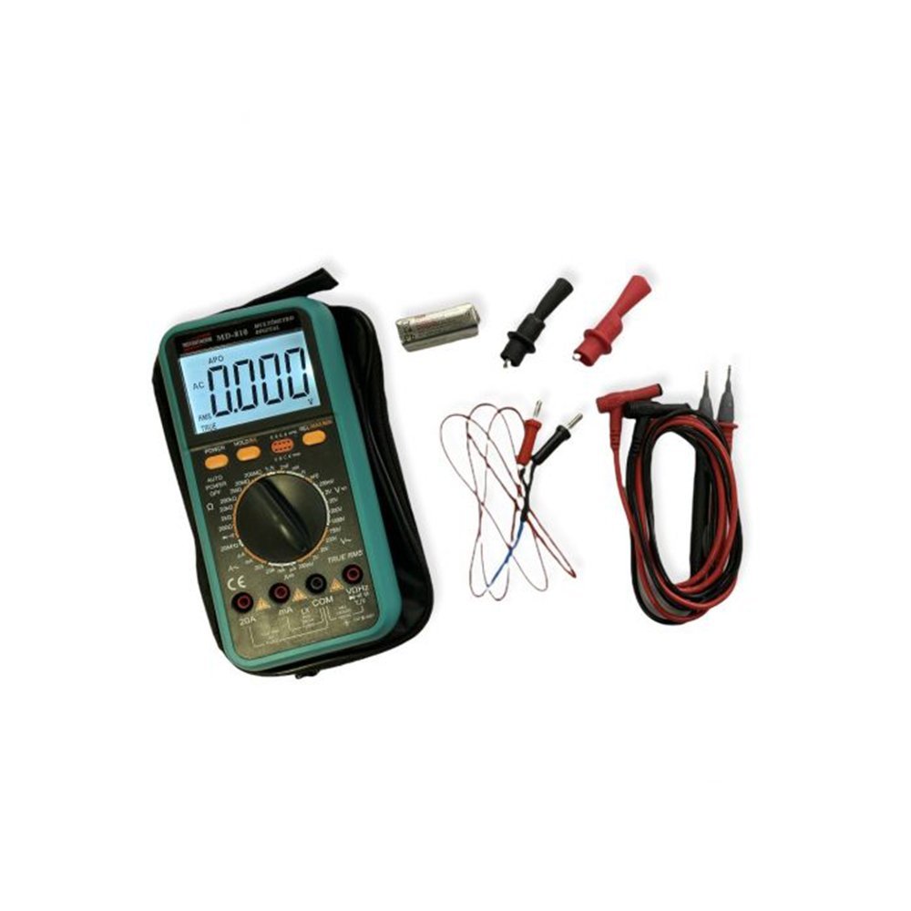 Kit 2 Multímetro Digital True Rms Frequência Cat Iv Capacitância 600v Tensão Corrente Md-810 Portáti - 8