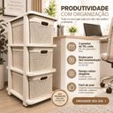 Ver imagem 3 de Gaveteiro Organizador 3 Gavetas 15 L Cada Rischiotto Rattan