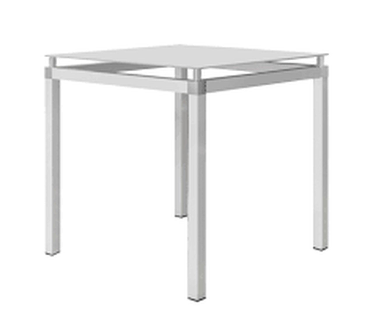 Mesa Tubular Malva 75x75 cm Branco Com Tampo De Vidro Temperado Branco Artefamol 9749/11296 - BRANCO - 1