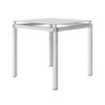 Mesa Tubular Malva 75x75 cm Branco Com Tampo De Vidro Temperado Branco Artefamol 9749/11296 - BRANCO - 1