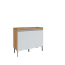 Ver imagem 4 de Balcão de Cozinha para Pia 120cm 3 Portas sem Tampo Manu MDP Amêndoa/Branco Multiuso Lavanderia