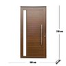 Porta Pivotante com Puxador e Vidro Linha Roma 210x140 Amadeirada Lado Direito - 3