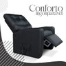 Cadeira Poltrona do Papai Reclinável Conforto Sala de Estar com Porta Copo Corino Preto - 5