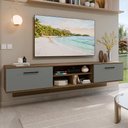 Ver imagem 1 de Rack Suspenso para Tv até 80 Polegadas 218 Cm 2 Portas Rustic/cinza Agata Madesa