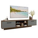 Ver imagem 2 de Rack Suspenso para Tv até 80 Polegadas 218 Cm 2 Portas Rustic/cinza Agata Madesa