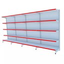 Ver imagem 1 de Gondola Parede 170 Fit Ate 4 Metros Branco 20 Bandeja Pe Vermelho