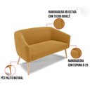 Ver imagem 3 de Sofá Namoradeira 2 Lugares Pé Palito Natural Stella Bouclê Mostard D03 - D'Rossi