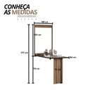 Ver imagem 4 de Mesa Dobrável Retrátil de Parede 100x64 Marrom/Noronha