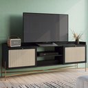 Ver imagem 7 de Rack para Sala Bancada de Tv 70 Pol Pé Metal Arlo Nero-dourado - Mpozenato