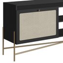 Ver imagem 5 de Rack para Sala Bancada de Tv 70 Pol Pé Metal Arlo Nero-dourado - Mpozenato