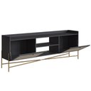 Ver imagem 4 de Rack para Sala Bancada de Tv 70 Pol Pé Metal Arlo Nero-dourado - Mpozenato